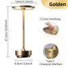 1pc Portable LED Table Lamp 3 Color Touch Control 3 Level Brightness USB Rechargeable Metal Texture Office Atmosphere Light