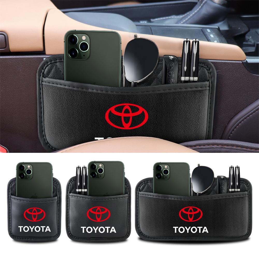 Leather Car Storage Pocket Seat Back/Door/Center Console Organizer for Toyotas TRD Autocollant Pegatina RAV4 Avensis Yaris Reiz