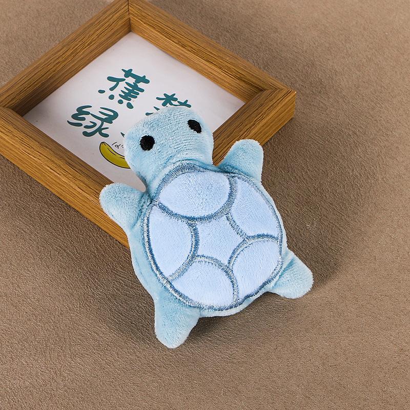 Mini Turtle Shaped Dog Squeaky Plush Toy Cute Soft Non-Toxic Teething Chew Toy Ideal for Puppy Daily Play Use