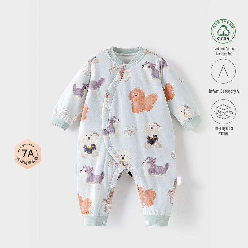 Зимний утепленный хлопковый комбинезон для младенцев: Теплый, Утолщенный Боди для Новорожденных 90 cm
