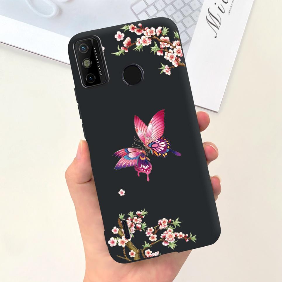 For Tecno Spark 6 Go Case KE5j KE5k Cute Astronaut Cat Night View Cover Liquid Silicone Phone Cases For Spark 6GO Bumper Fundas