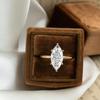 1CT 2CT 3CT Marquise Cut Solitaire Moissanite Engagement Ring For Women   Copper6 Prong Wedding Band With Certified