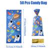 Space-Themed Plastic Gift Bags Disposable Birthday Party Decoration Kids Boy Wedding Birthday Party Supplies Favors Baby Shower
