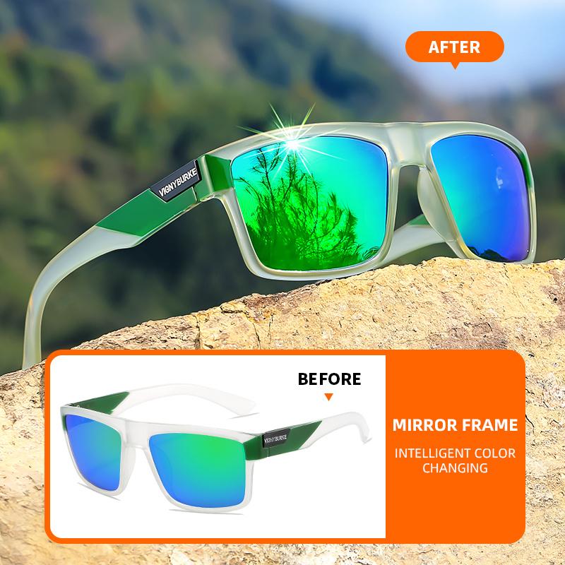Classic Square Frame Sunglasses, UV400 Protection, Novel Photochromic Frame for Men And Women