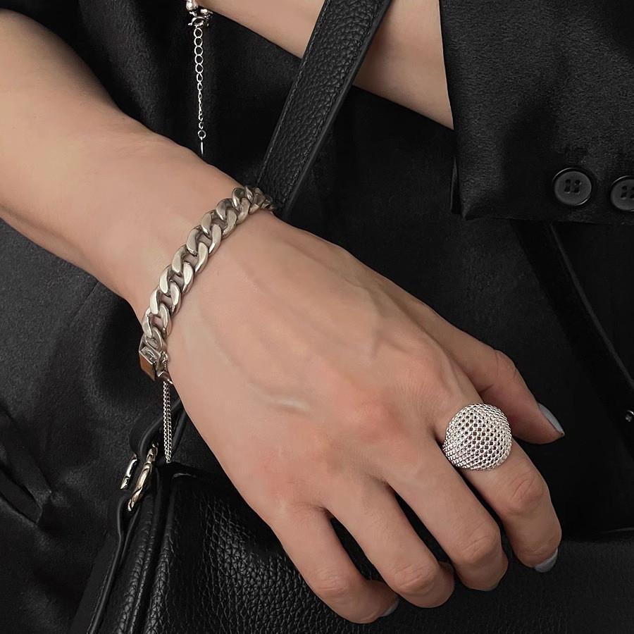 Elegant Gender-neutral Korean Style Hollow Mesh Ball Ring For Women Modern Copper Accessory