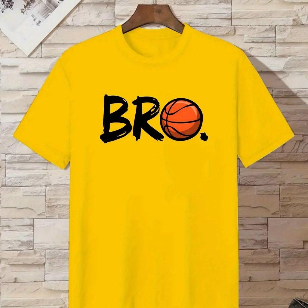 Men's Paly Basketball Boy pattern print 100% pure cotton casual loose short-sleeved T-shirt top garment