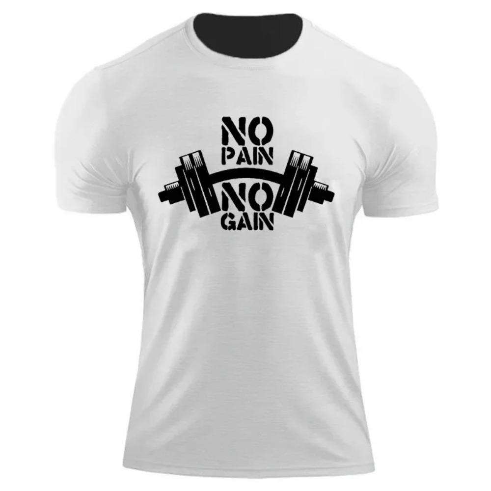 

Футболка для мужчин no pain no gain Print Мужские брендовые футболки Модная футболка Harajuku с коротким рукавом Мужские футболки Футболка уличная одежда y2k XXXXXL белый
