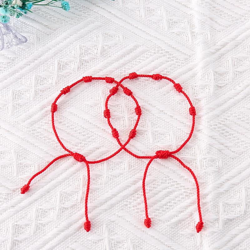 Cross-border Hot Sale Benming Year Red Rope 7 Knot Lucky Bracelet Simple Personality Hand-woven
