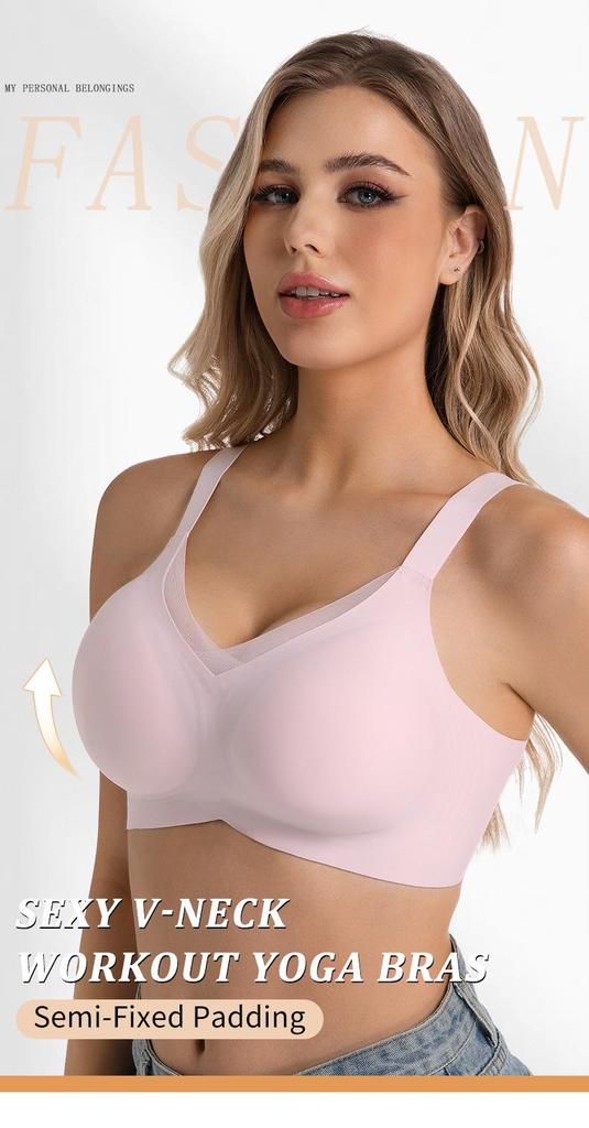 Seamless Wire-Free Push-Up Bra: Women's Criss-Cross Mesh, Side Support, Anti-Sagging, Thin, Plus Size, Ideal for Small Busts