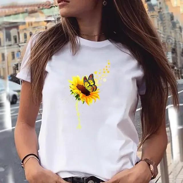 Women T-shirts Love Trend Style Dog Paw Cartoon Animal Pet 90s Summer Graphic Print Female Stylish T Top Shirt Girl Tee T-Shirt