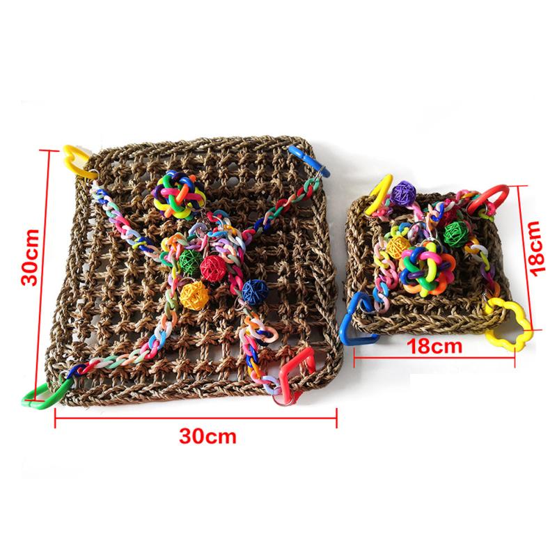 Parrot Colorful Climbing Net Hanging Swings Pet Hammock Toys Bird Supplies Bird Cage Accessories