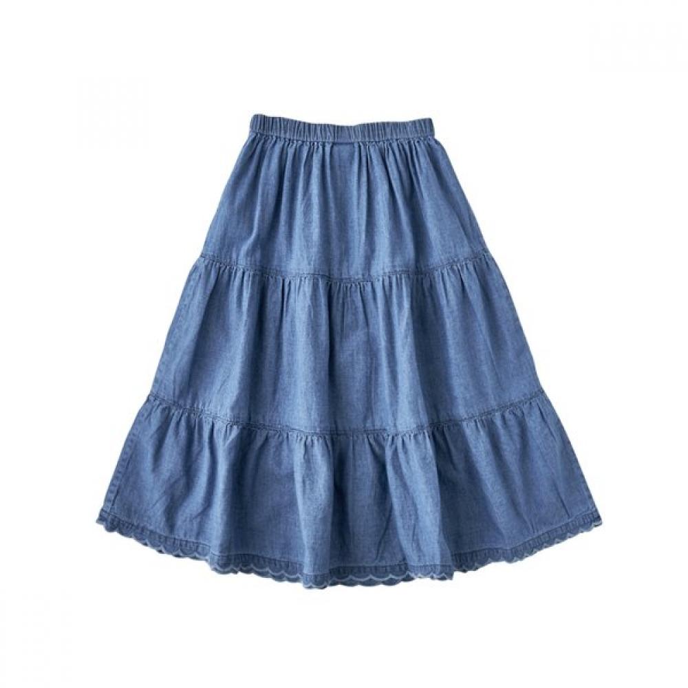 Bonton Chambray Long Skirt 7617t 430 07