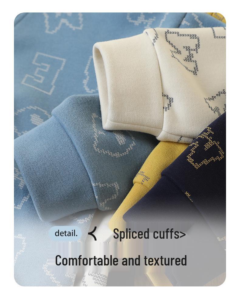 Boys' Autumn Knit Printed Jacket - Casual Outerwear for Kids