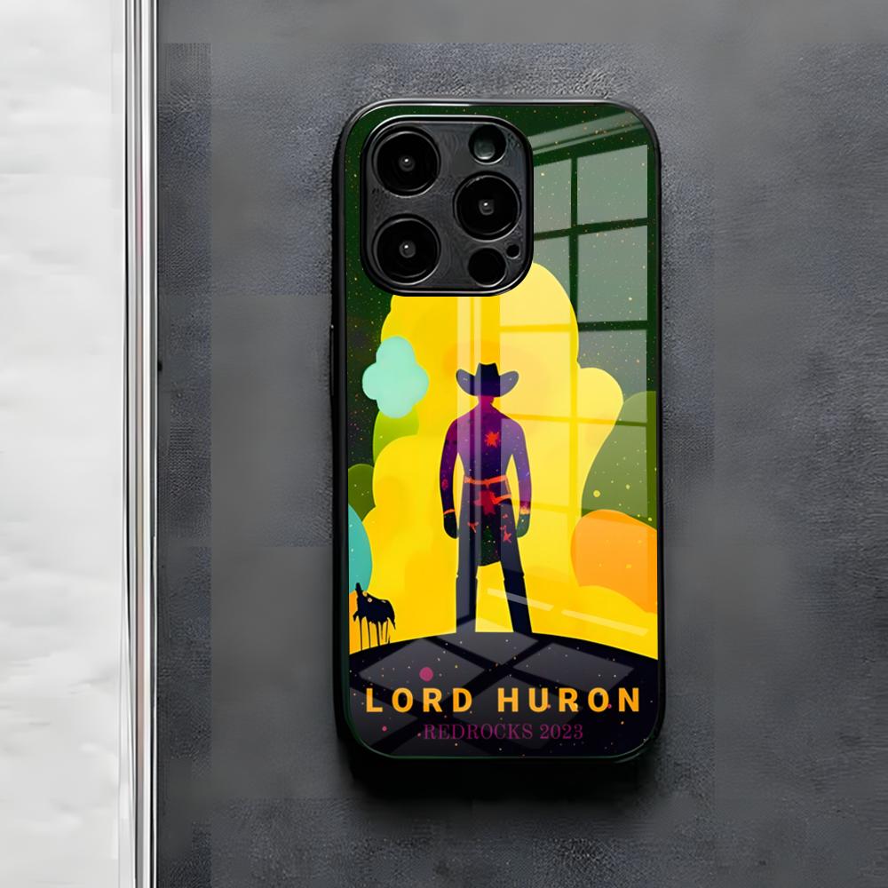 L-Lord H-Huron Band Phone Case For IPhone 17 Air 16 E Pro Max 15 14 13 Mini 12 Pro 11 Max Plus Black Glass Cover