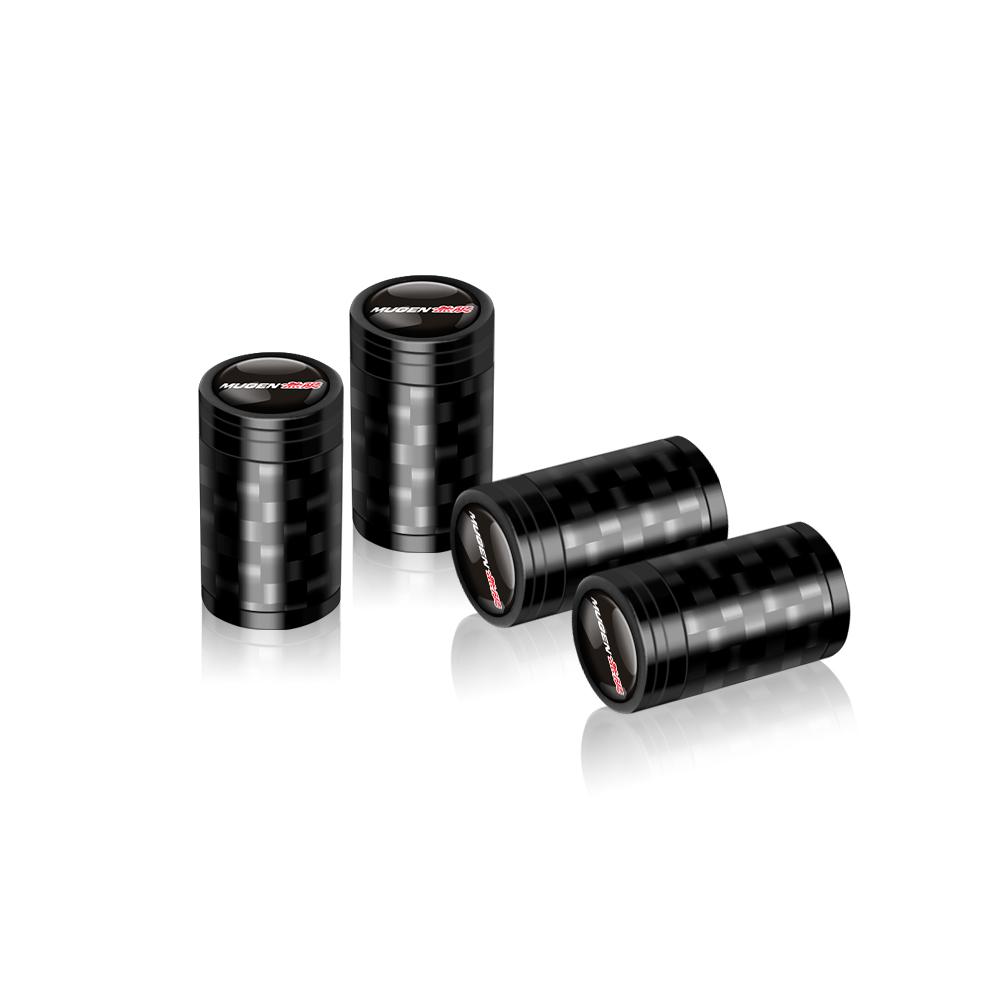 4Pcs Metal Carbon Fiber Car Wheel Tires Valve Caps Emblem Cover For Honda Civic Accord Prelude Mugen City Pilot Auto valve cap