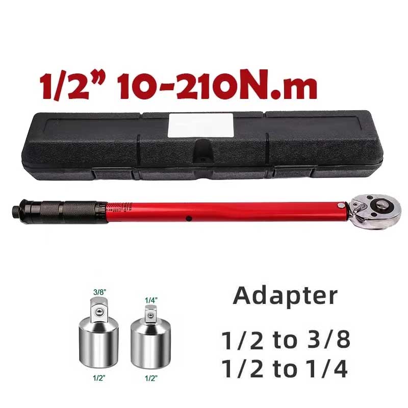 10-210/28-210N.m Torque Wrench 1/2” Precise Reversible Ratchet Torques Key Professional Bicycle Motorcycle Car Automotive Tool
