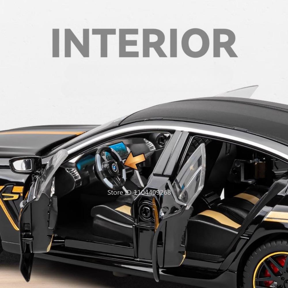 1:24 Scale M8 Supercar Alloy Car Model Toy Sound Light Pull Back Police Cars Metal Die Cast Vehicle Models Boys Birthday Gift