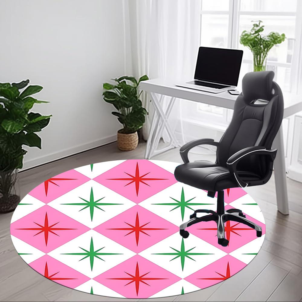 1pc Star Pattern Chair Carpet for Office Non Slip, Lightweight, Machine Washable Rug for Office Holiday Decor