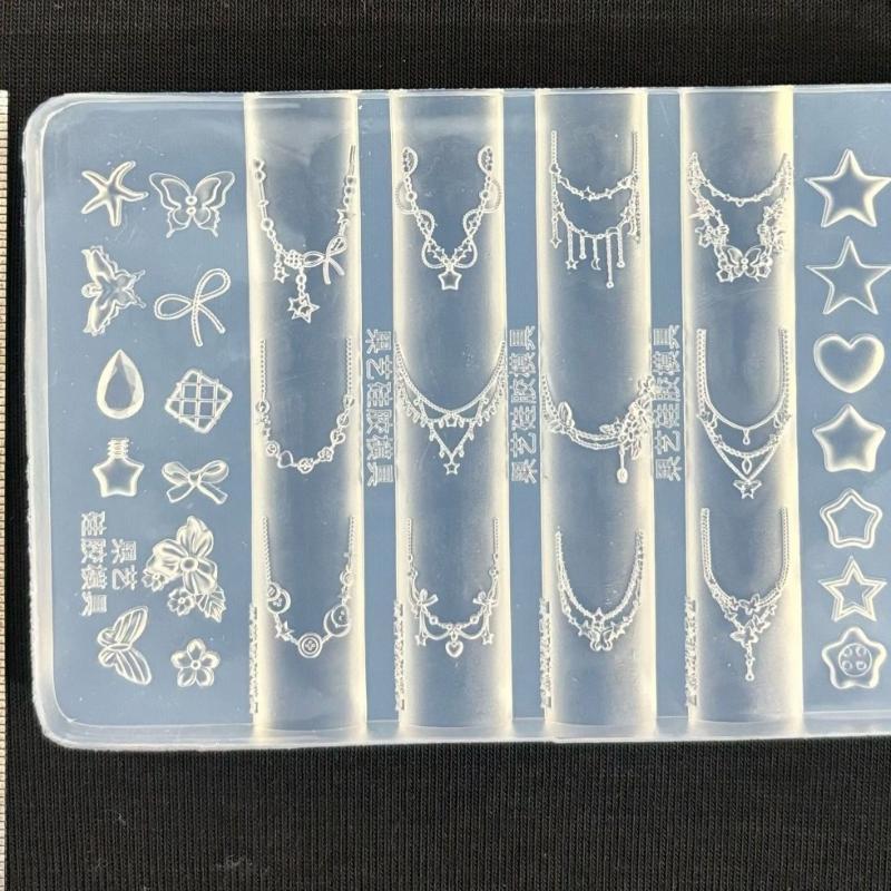 French Lace Chain Flowers 3D Acrylic Mold Swan Nail Art Decorations Diy Silicone Decorated Nail Art Templates Nails Mold Tool