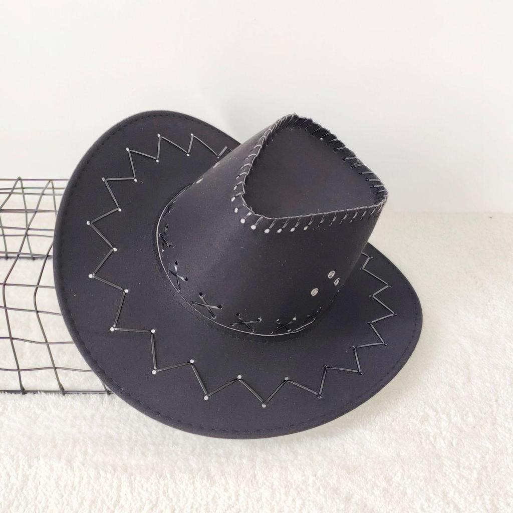 Western Cowboy Straw Hat for Men & Women - Sun Protection Wide Brim Beach & Outdoor Travel Hat