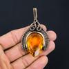 Citrine Gemstone Handmade Pure Copper Wire Wrapped Earring Jewelry For Memorial Day