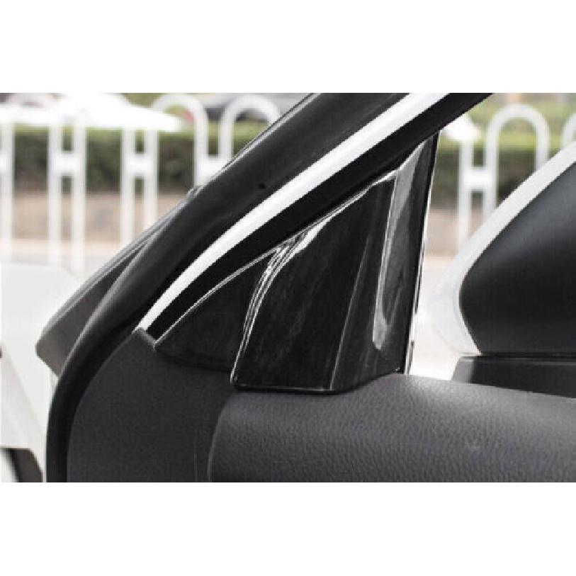 Cover Trim A Pillar Front Triangle Wood Grain Black For Toyota Camry 2018-