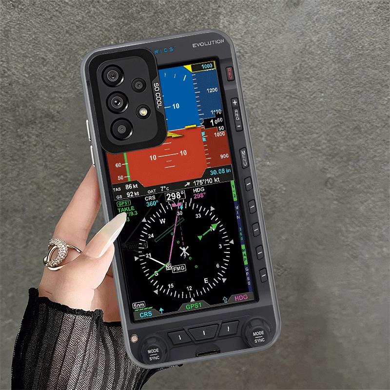 Aircraft Instrument Cockpit Radar Soft Phone Case for Samsung A17 A16 A15 A14 A13 A57 A56 A55 A54 A53 A37 A36 A35 A34 A33 A26 A2