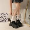 Fashion Women's Fashion Thick Heel Shoes Spring New Round Head Front Strap Thick Sole Anti-slip Wear-resistant Low-top Shoes