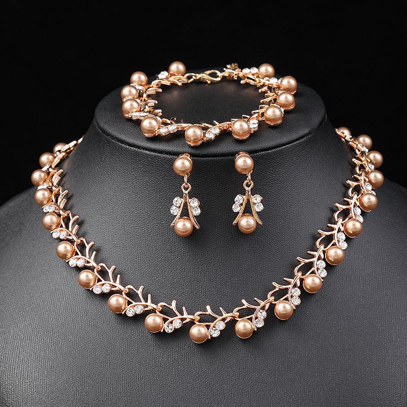 Set Nuntă Colier și Cercei cu Perle Coreene - Bijuterii la Modă din Aliaj Electroplacat
