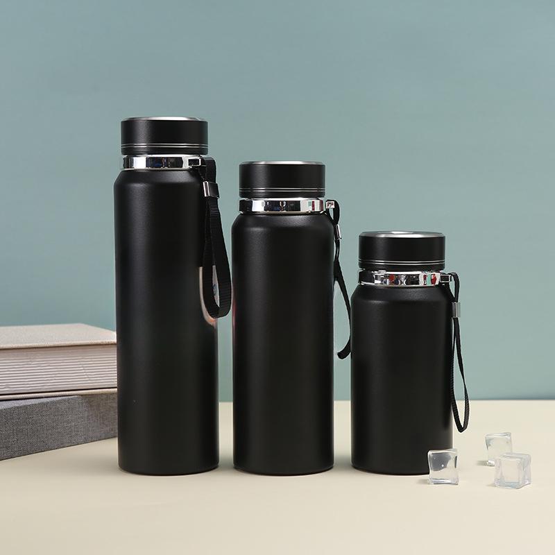 

Кружка из нержавеющей стали 304, солнцезащитный горшок, слинг, уличная чашка для воды, простая чашка для деловых подарков 1000ml чёрный