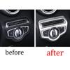 For Mercedes-Benz GLC 2016- Steel Silver Function Control Button Frame Trim