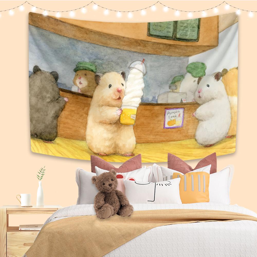 Tier Muster Kleiderbügel Niedliche Cartoon Wandteppich Wandbehang Schlafsaal Hintergrund Sofadecke Wohnzimmer Party Dekoration