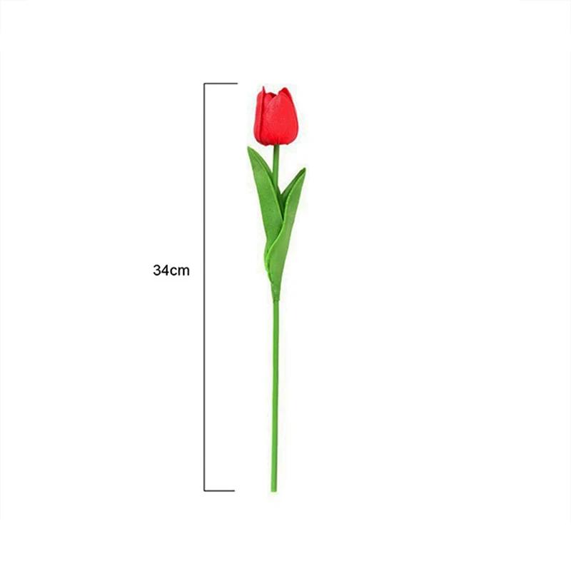 1pcs Bouquet Silicone Artificial Tulip Wedding Home Decoration Bouquet with Stems for Home Wedding Decoration