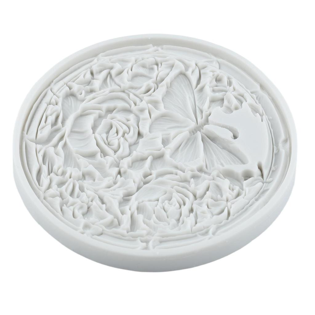 Baroque Photo Frame Silicone Mold Peony Garland Butterfly Rose Fondant Molds Cake Decorating Tools Theme Cake Dessert Decorated Chocolate Candy Mold