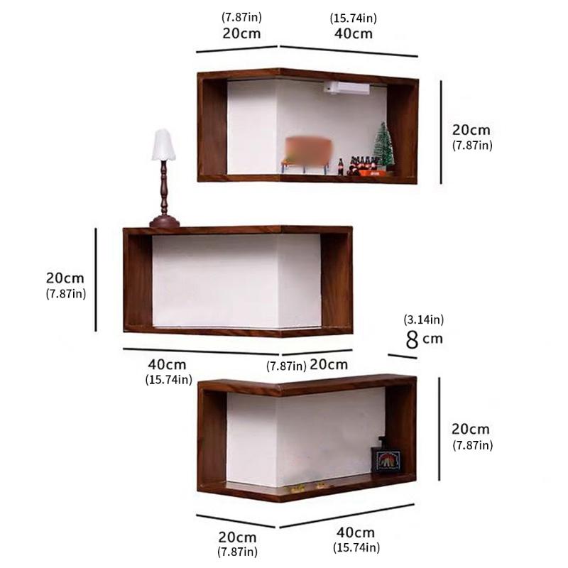 Wooden Corner Wall Shelf for Efficient Space Saving In Compact Homes Easy Mount Installation for Books & Decors Items