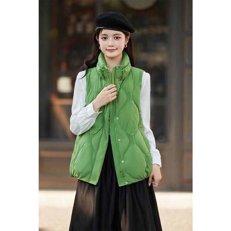 Fengxun Women's Casual Stand Collar Down Vest