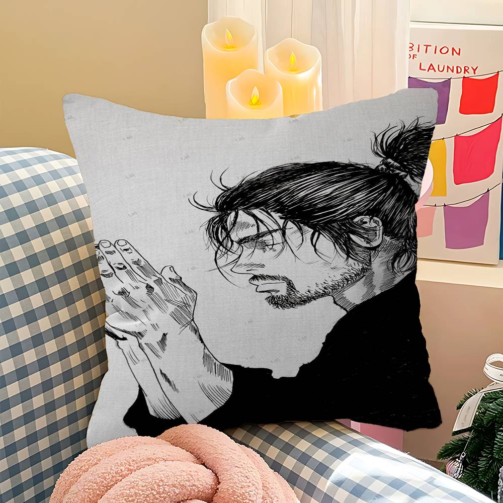 Anime Miyamoto Musashi Vagabond Bushido Warrior Pillow Cover Sofa Cushion Cover Home Room Decoration Children Gift