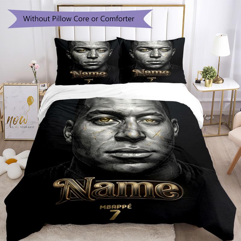 Messi Dark Custom Name Portrait Personalized Name Bedding Set,Premium Bed Linen for Bedroom Home Decoration,Perfect Collectible Gift for Messi Fans,Ea