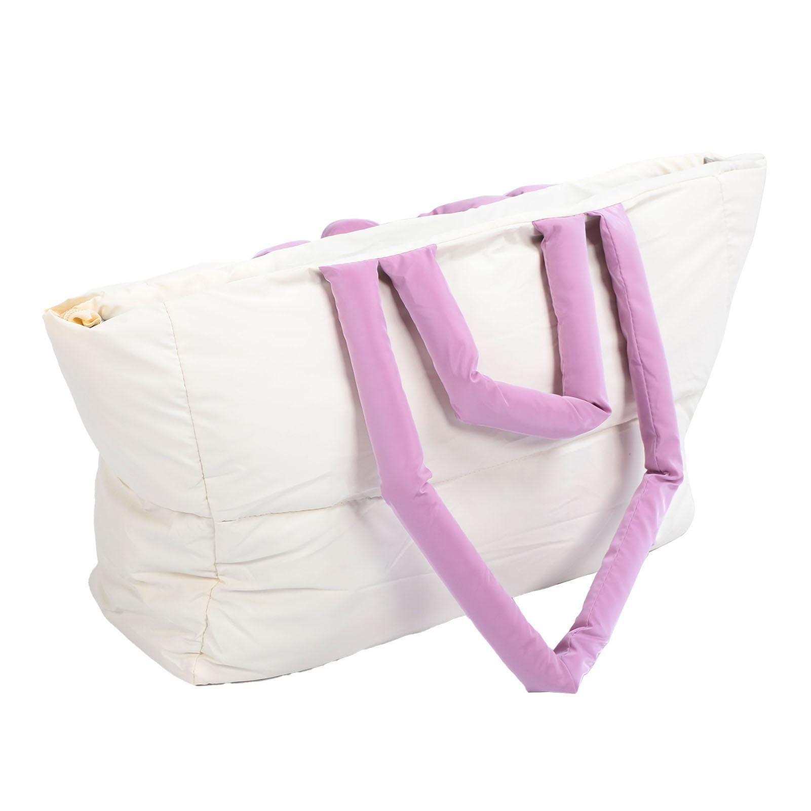 Women Handbag Padded Shoulder Bag Waterproof Soft Nylon Large Capacity Stylish Shoulder Bag with Zipper for Daily Shopping Travel