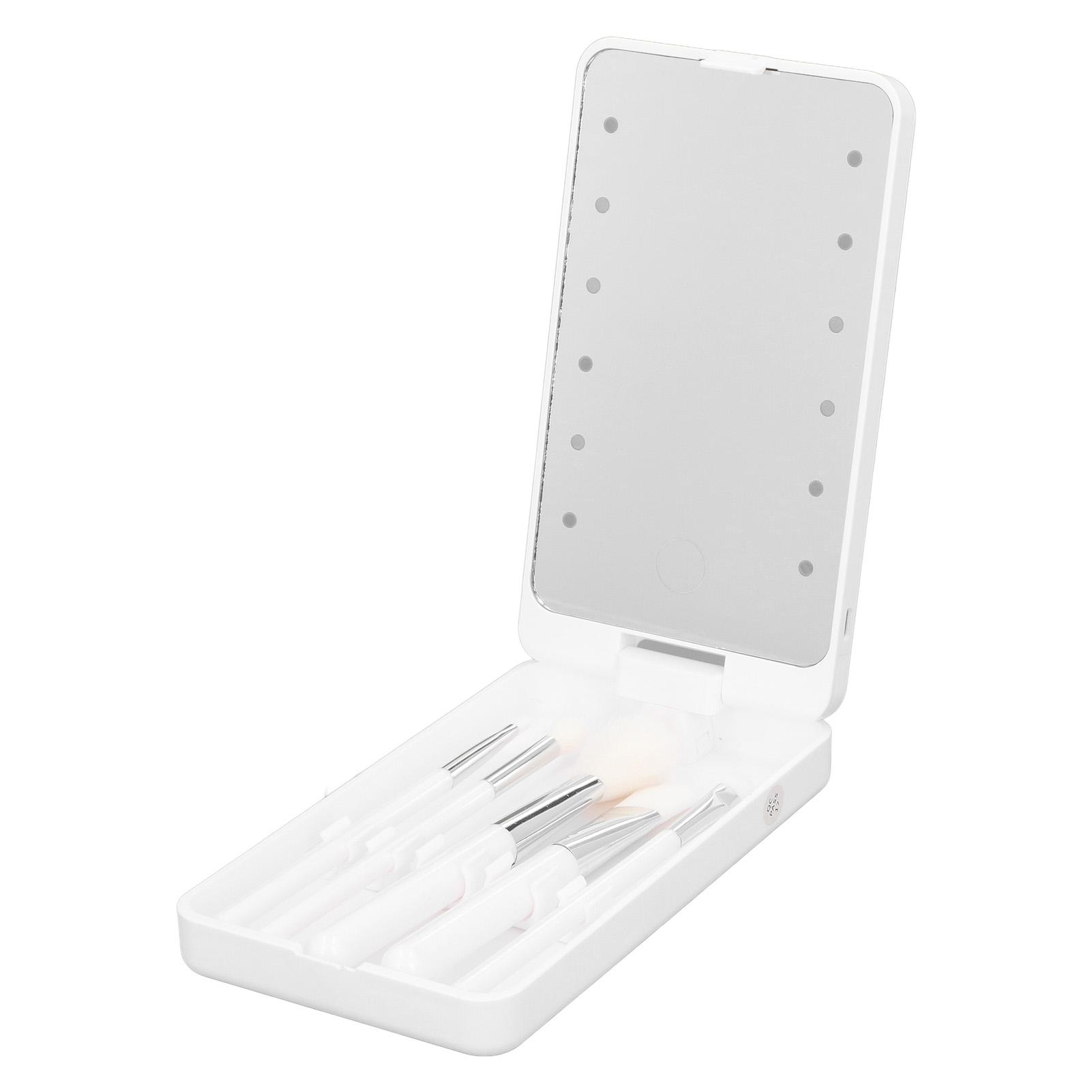 

Складная дорожная сумка-зеркало Портативный сенсорный выключатель светодиодный вращающийся чехол для зеркала для макияжа черный белый