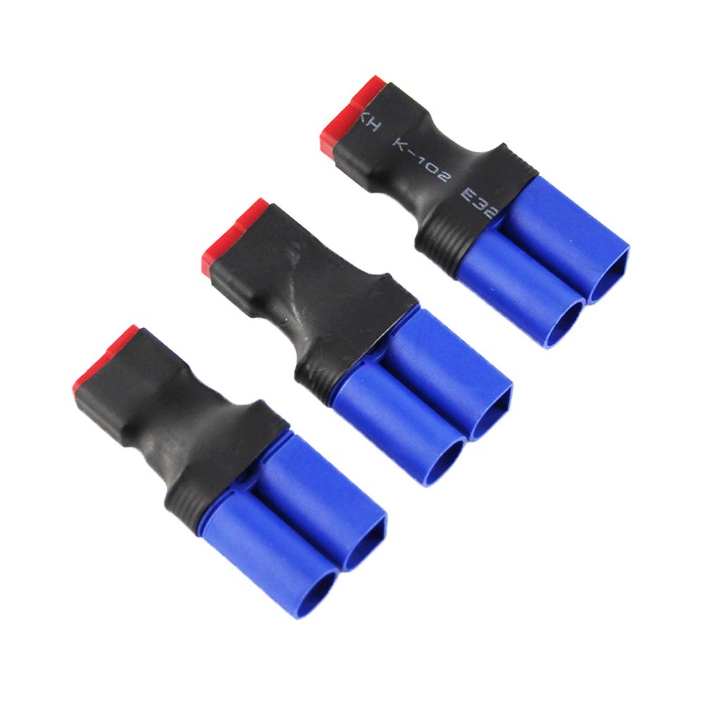 Boladge 5-pack T-typ kontakt hona till EC5 kontakt hane adapter för RC LiPo