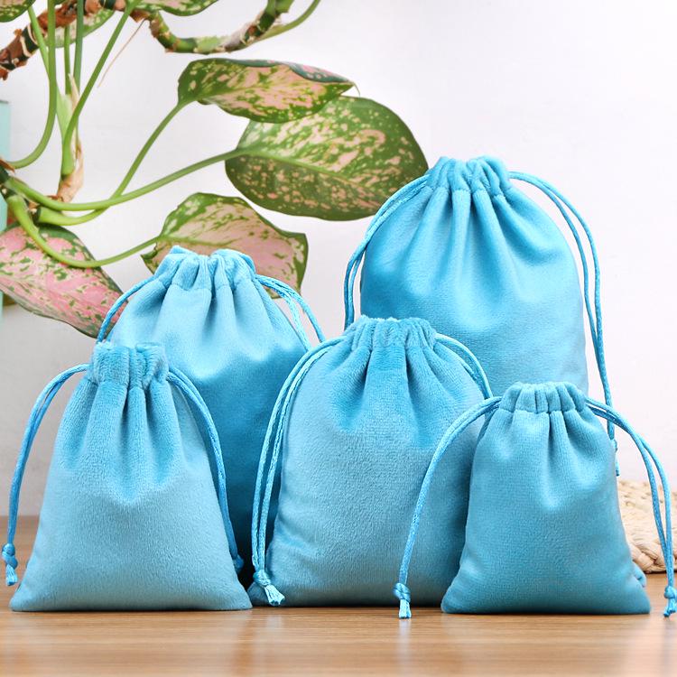 Black Velvet Drawstring Jewelry Pouches