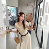 Gentle wind irregular pleated swinging neck short-sleeved top summer summer slim and thin ins pure desire T-shirt women