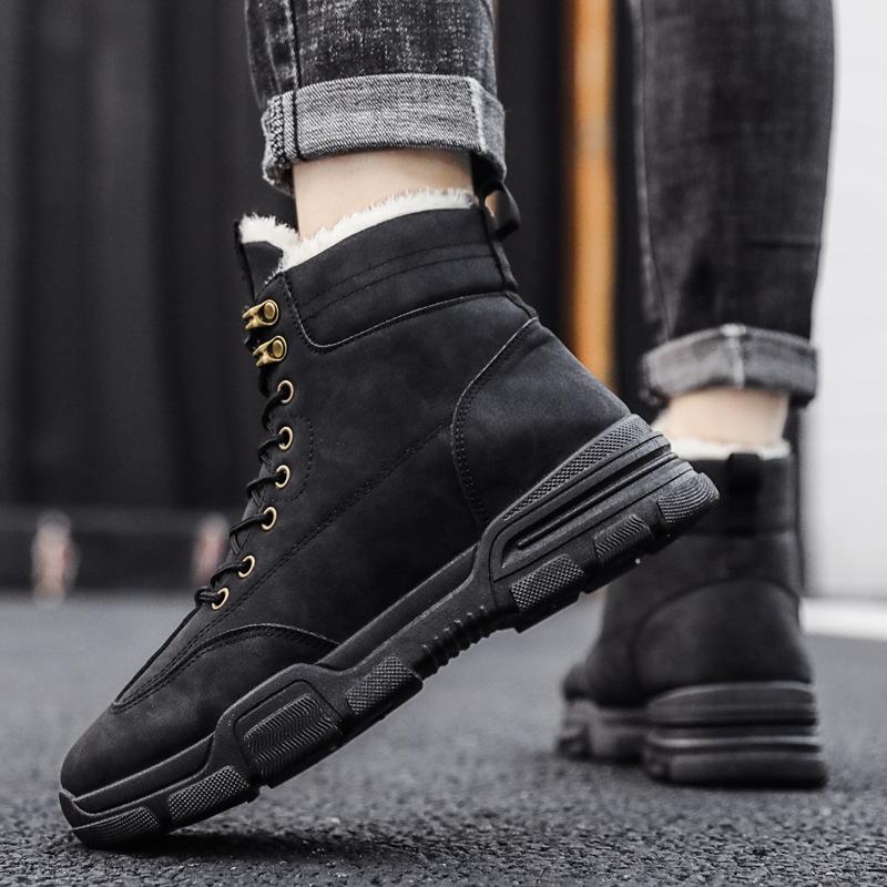 Pánské ležérní zimní sněhule Pánské módní tenisky Studentské boty s vysokým svrškem Venkovní vycházkové boty Populární pánské vulkanizované boty