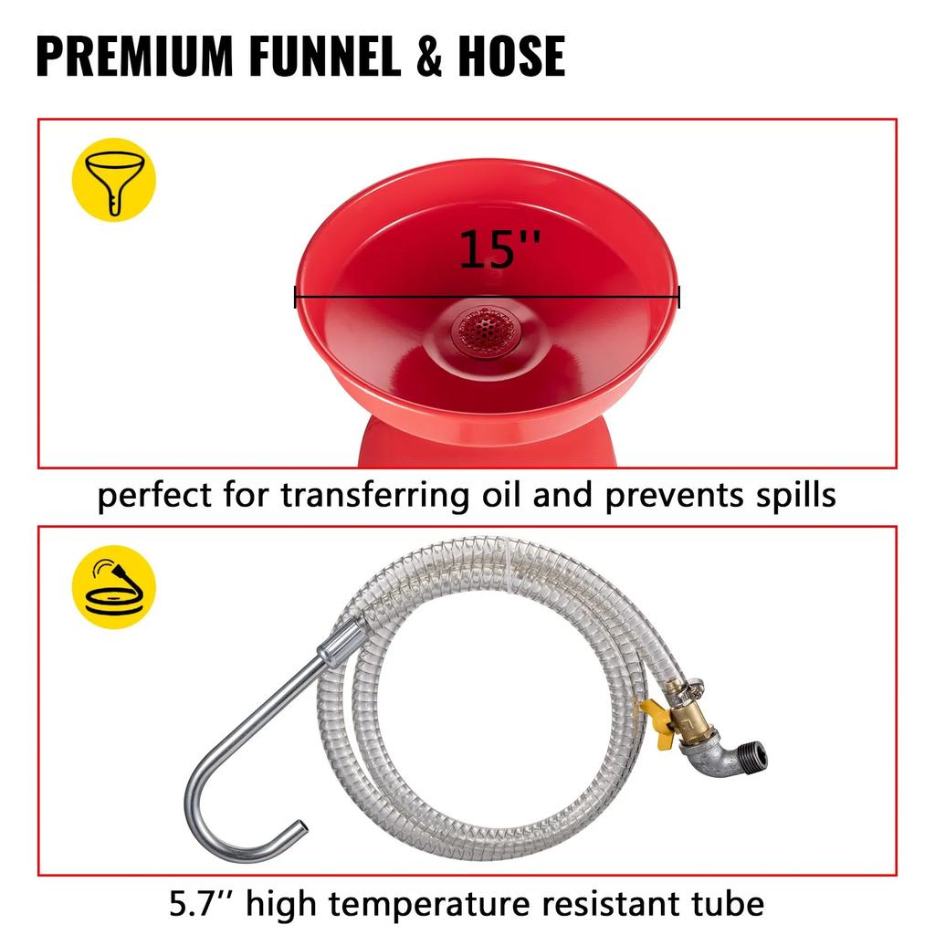 VEVOR Waste Oil Drain Tank 80 L Portable Oil Drain Air Operated Drainer Oil Change, Oil Drain Container