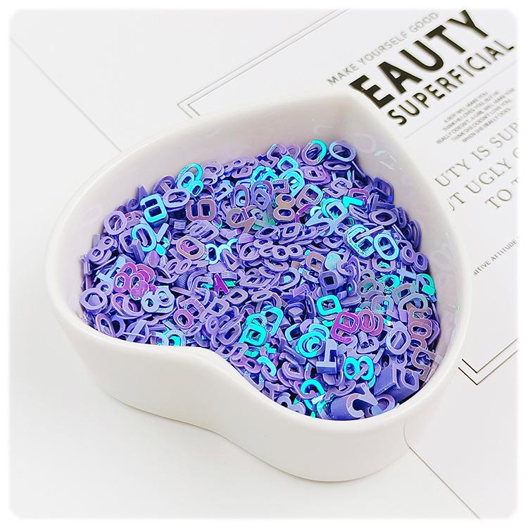 

YALEDUO Цифровые 6 мм Радужные Блестки с цифрами 0-9 для Нейл-арта DIY. 20g/bag