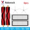עבור אביזרים לשואב אבק Roborock S5 S50 S51 S55 S6 S60 S6 Pure: מסנן HEPA, מטלית מיקרופייבר, מברשת צדית, מברשת ראשית, חלקי חילוף