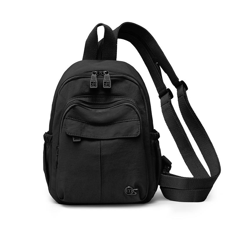 Schoolbag Spring New Simple and Versatile Multi-back Nylon Backpack Women's Anti-splashing Commuter Travel Oblique Span Breast Bag