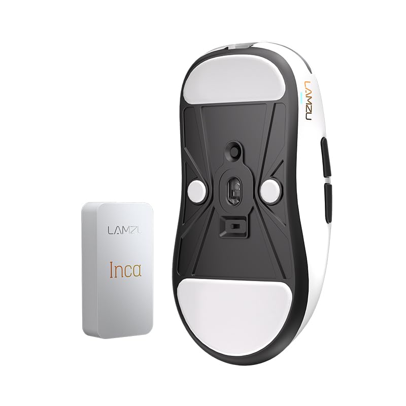 Lamzu INCA Gaming Mouse White with 1 Set of Extra Soles Japanese Distributor (Amazon Exclusive) (Authentic Warranty)