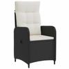 Outdoor Table Set 3 Pcs Black and Cream White
